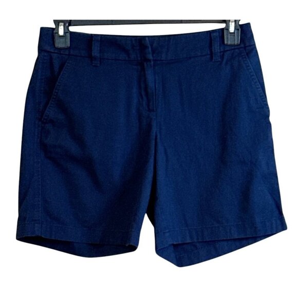 J. Crew Women's 7" Flex Chino Shorts Navy Pockets Preppy Size 2 NWT - Picture 2 of 6